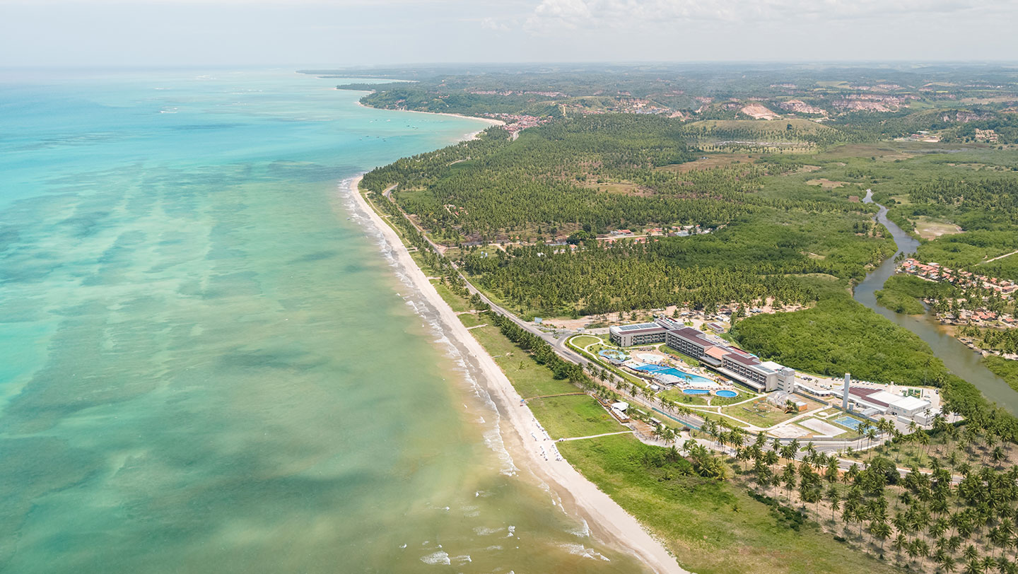 Vista aérea do Japaratinga Lounge Resort
